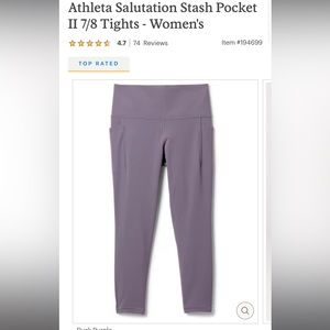 Athleta Salutation Purple Leggings